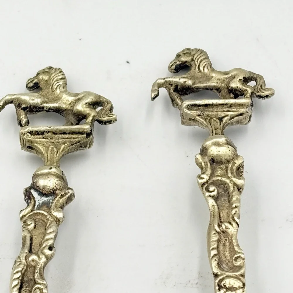 Vintage Montagnani Italy Ornate Brass Serving Spoon & Fork 7.5